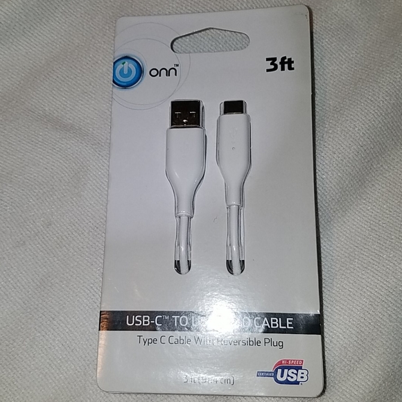 Onn 3 ft USB-C to USB A 2.0 Cable - Picture 3 of 11